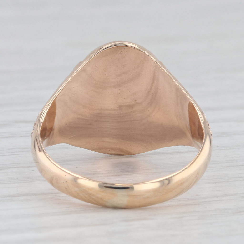 Vintage Odd Fellow Ring 10k Yellow Gold Eye FLT Rings Skull Signet Size 10