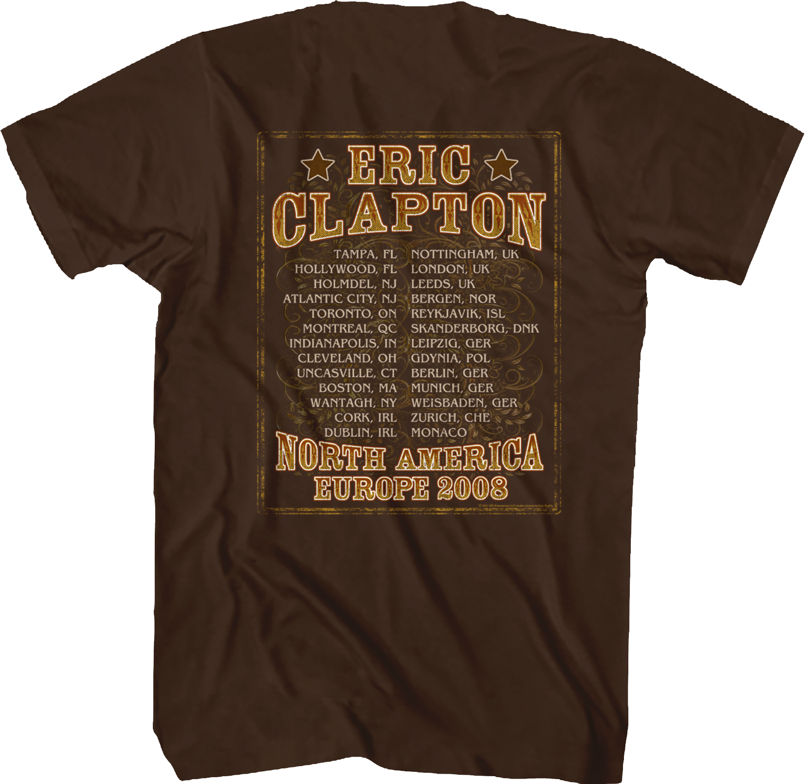 2008 Tour Eric Clapton T-Shirt