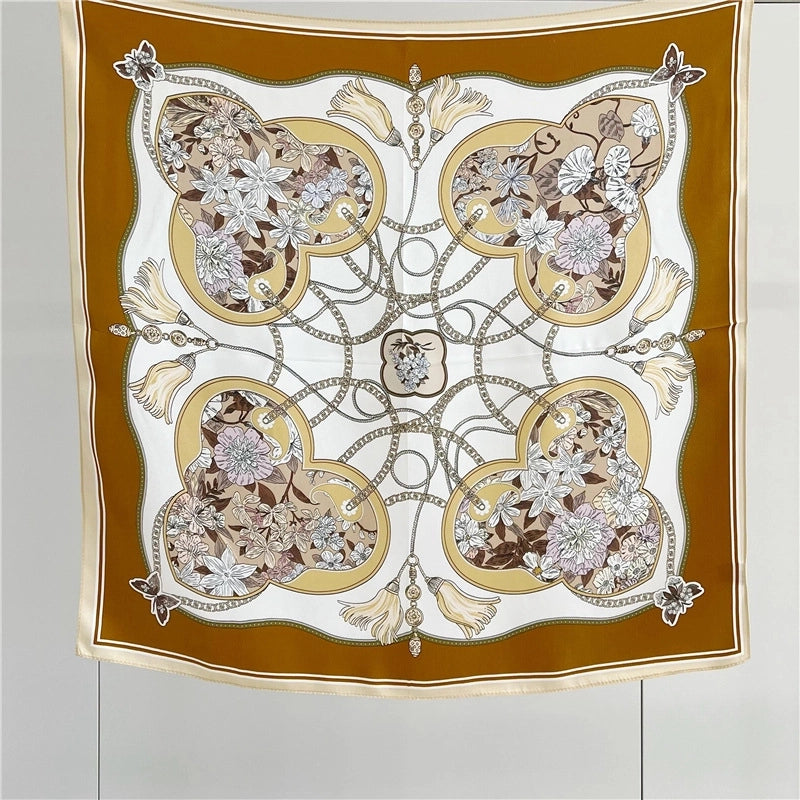 Women's Elegant Retro Lady Printing Silk Silk Scarf