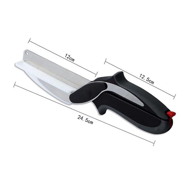 2in1 Clever Cutting Knife in Stainless Steel