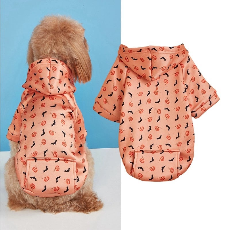 Funny Polyester Halloween Pumpkin Moon Spider Web Pet Clothing