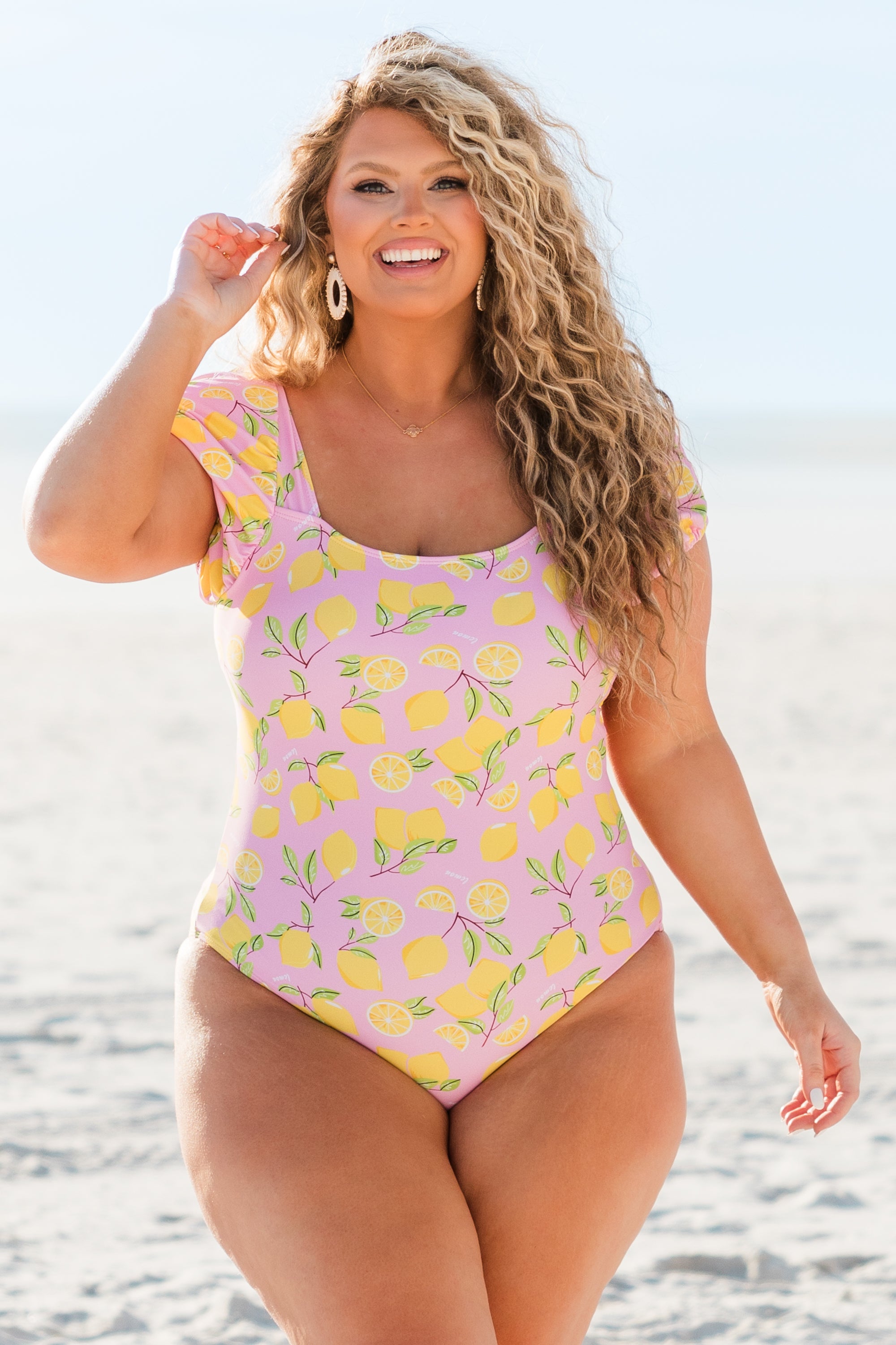 Vacation With Me Swimsuit. Pink Lemon