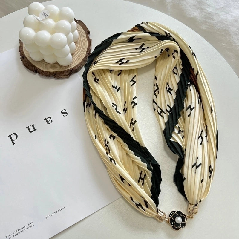 Women's Elegant Geometric Satin Printing Silk Scarf