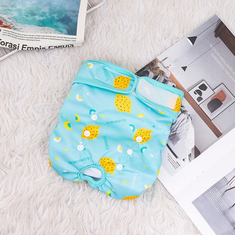 Fruit Printed Reusable Dog Cat Diaper Pants