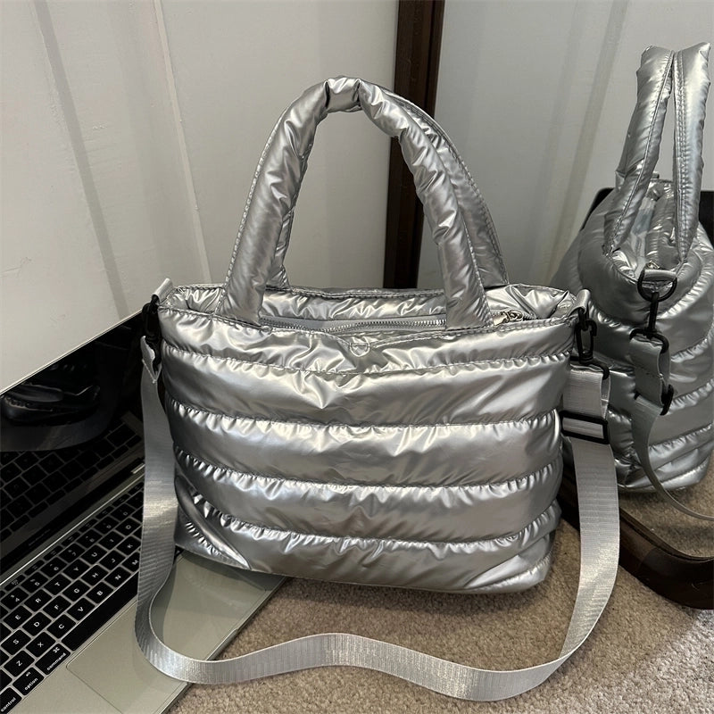 Women's Pvc Solid Color Basic Square Zipper Shoulder Bag Crossbody Bag