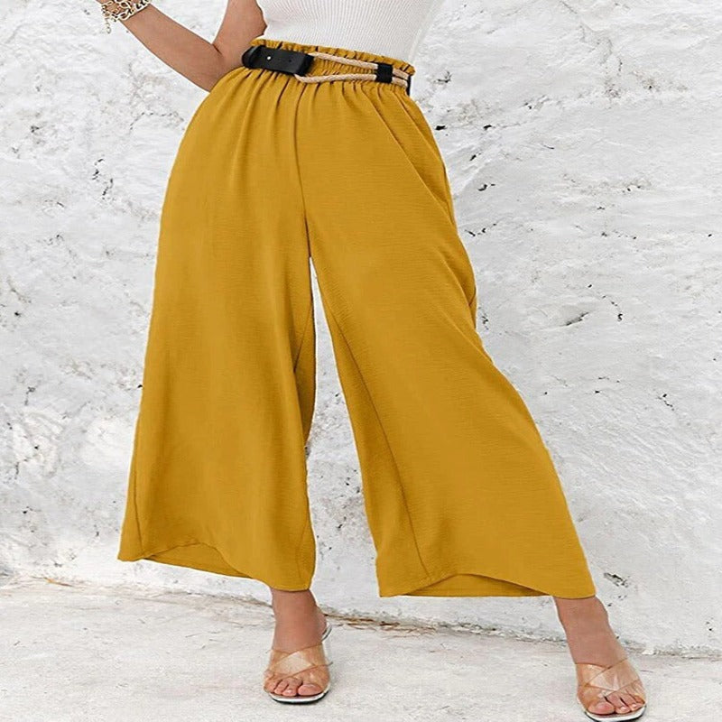 Summer High Waisted Wide Linen Pants For Women