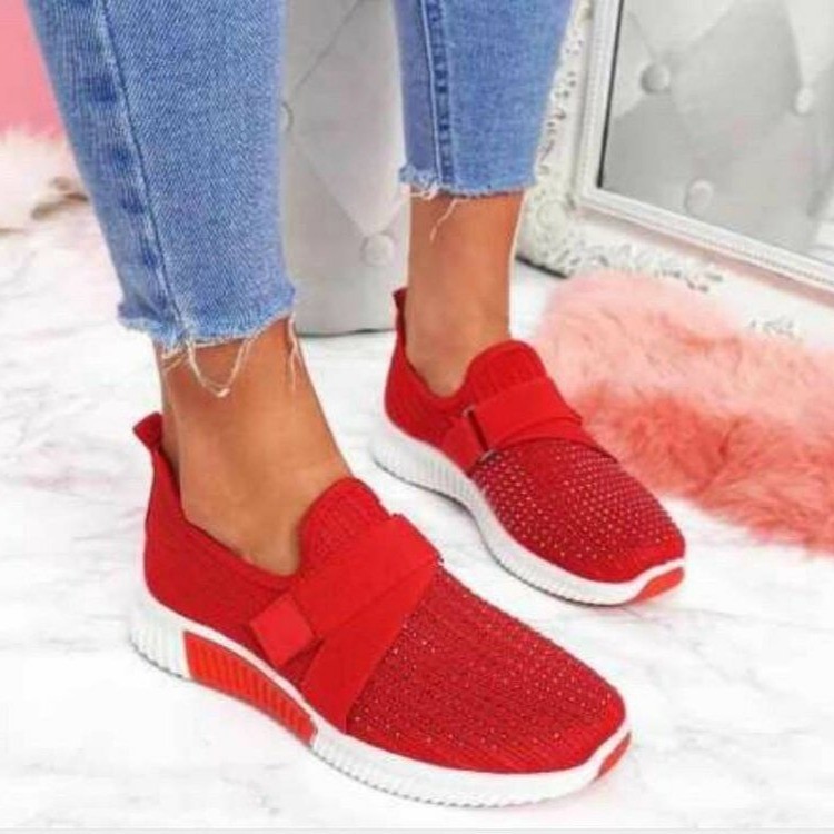 Women's Crystal Comfy Sole Walking Shoes