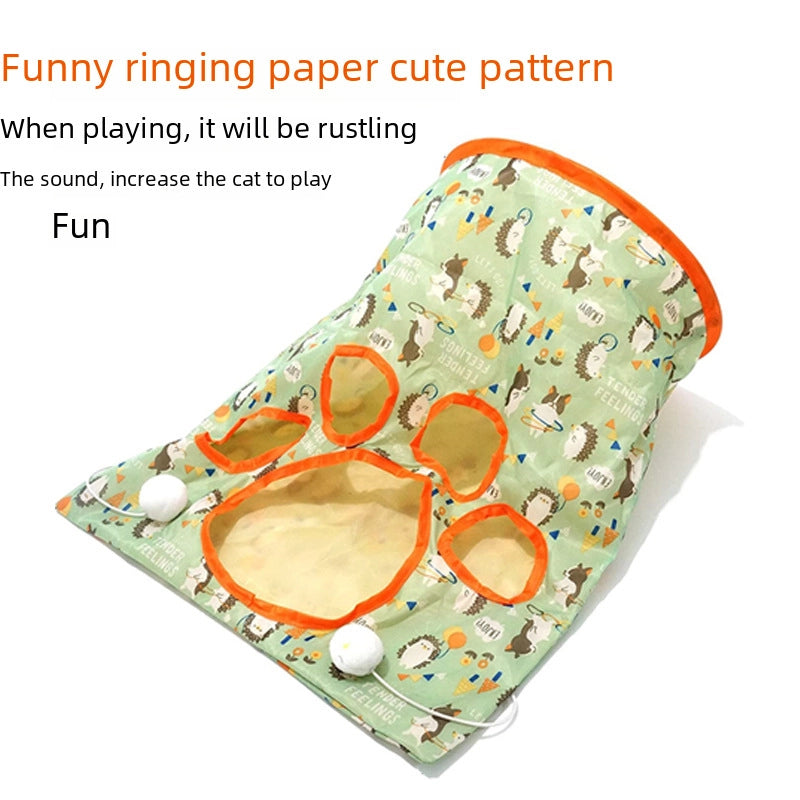 New Interactive Cat Toy Tunnel Bag Sound Paper Cat Drill Hole Playing Toy For Kittens Pet Manufacturer