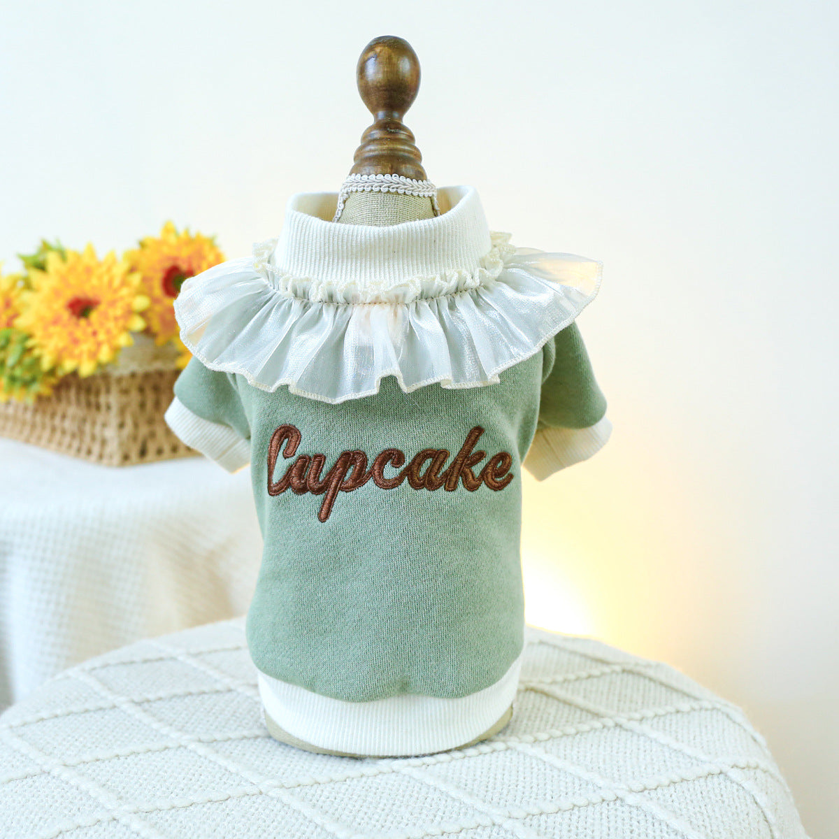 Cupcake Lace Collar Dog Cat Sweatshirt