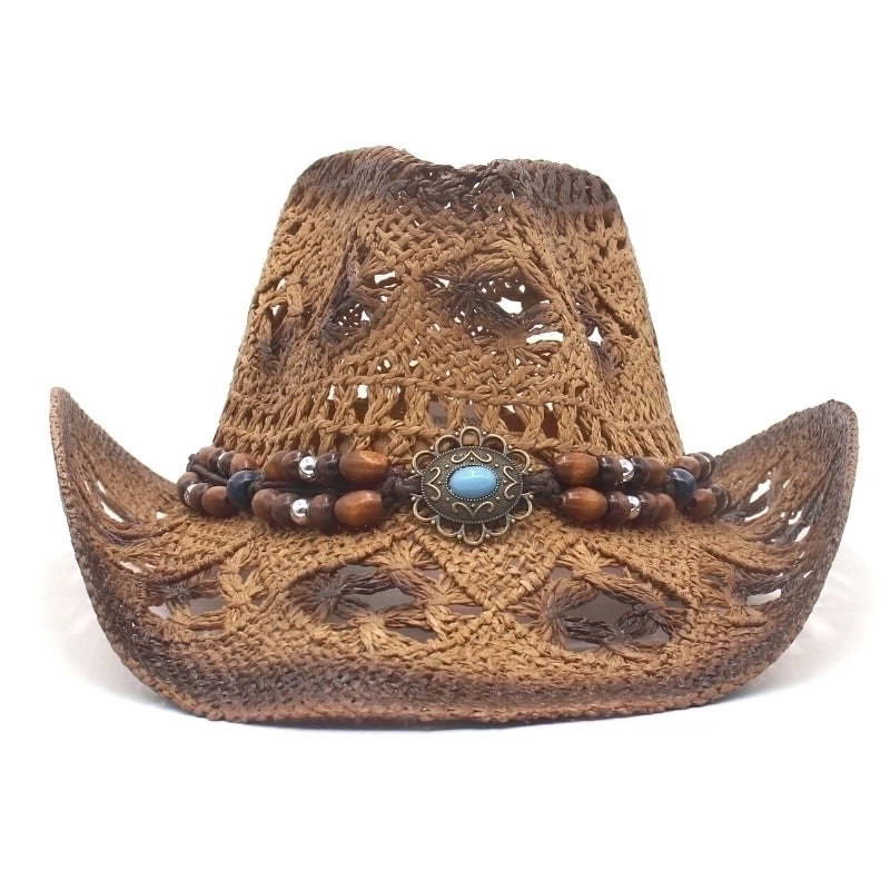 Unisex Retro Solid Color Big Eaves Straw Hat