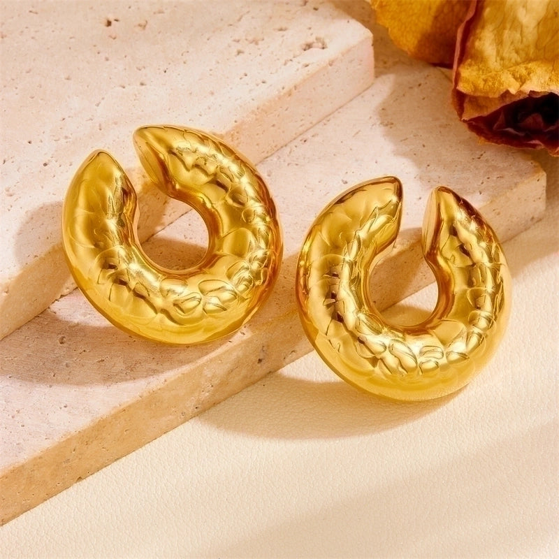 1 Pair Minimalist Classic Style C Shape U Shape Plating Titanium Steel Titanium Steel 18K Gold Plated Ear Cuffs