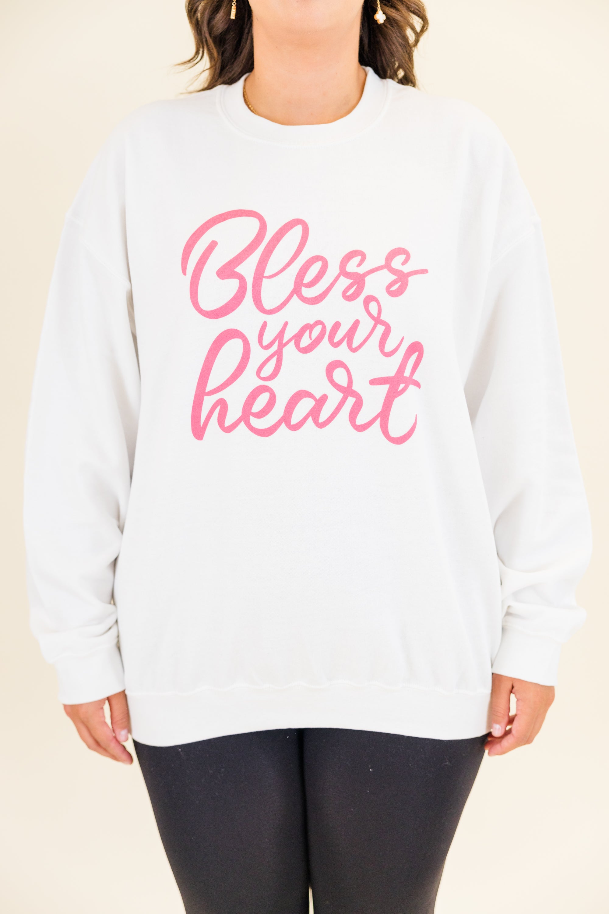 Bless Your Heart Sweatshirt. White