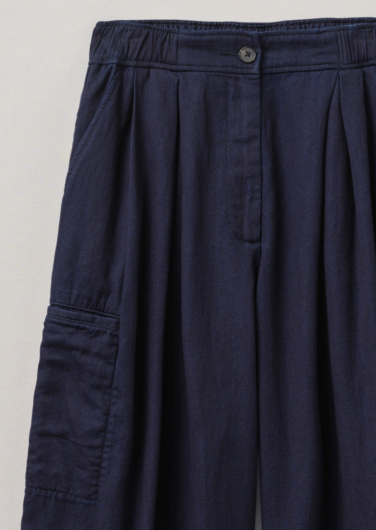 Indigo Twill Wide Leg Trousers | Indigo