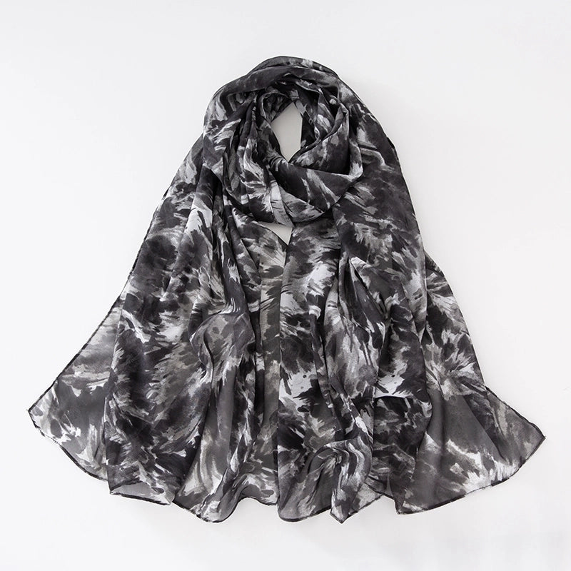 Adults Minimalist Tie Dye Chiffon Printing Dyeing Scarf