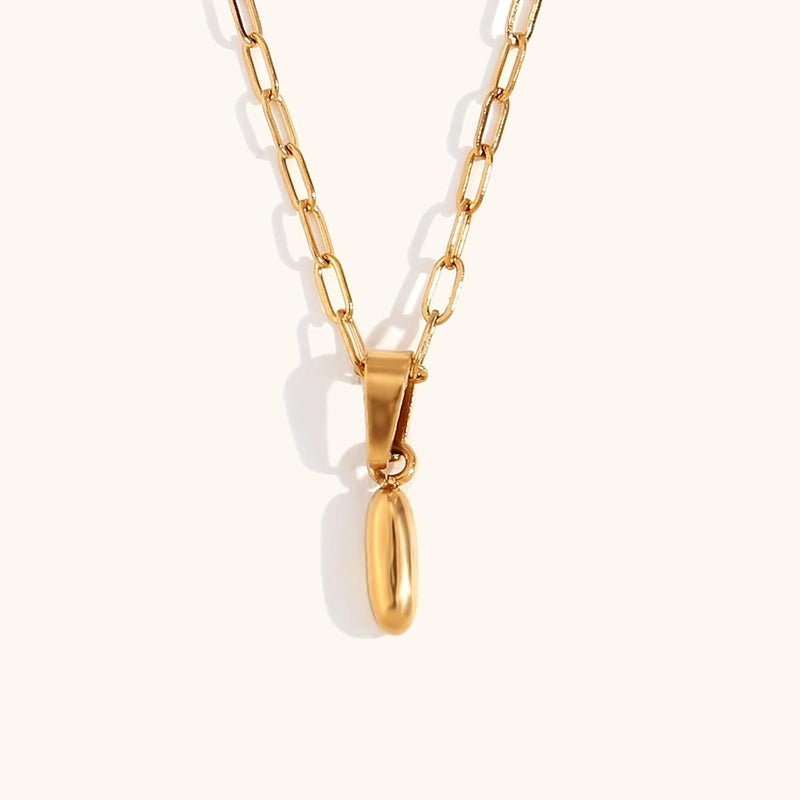 Minimalist Commute Letter Stainless Steel Titanium Steel Plating Gold Plated Pendant Necklace