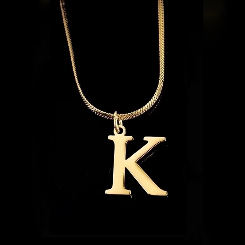 Minimalist Letter Titanium Steel Plating Necklace 1 Piece