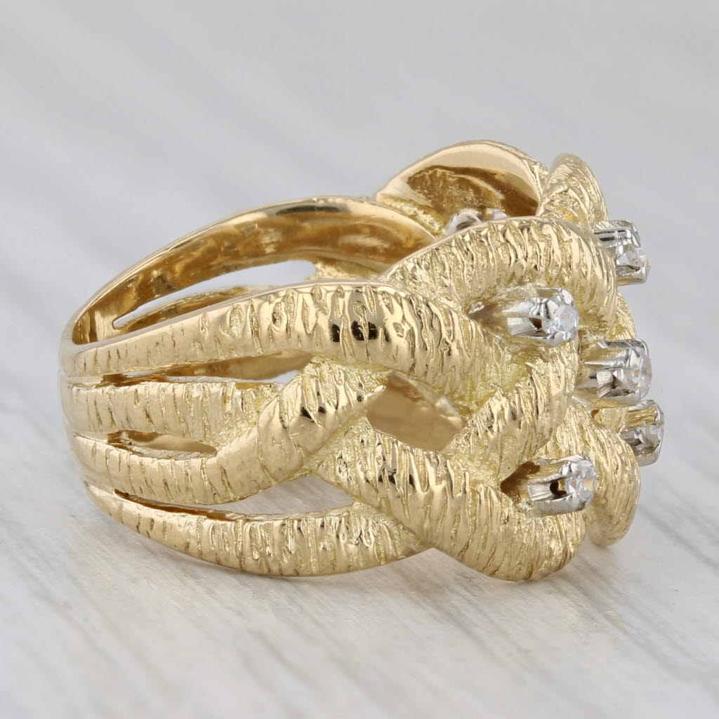 Woven 0.12ctw Diamond Ring 18k Yellow Gold Size 5.5