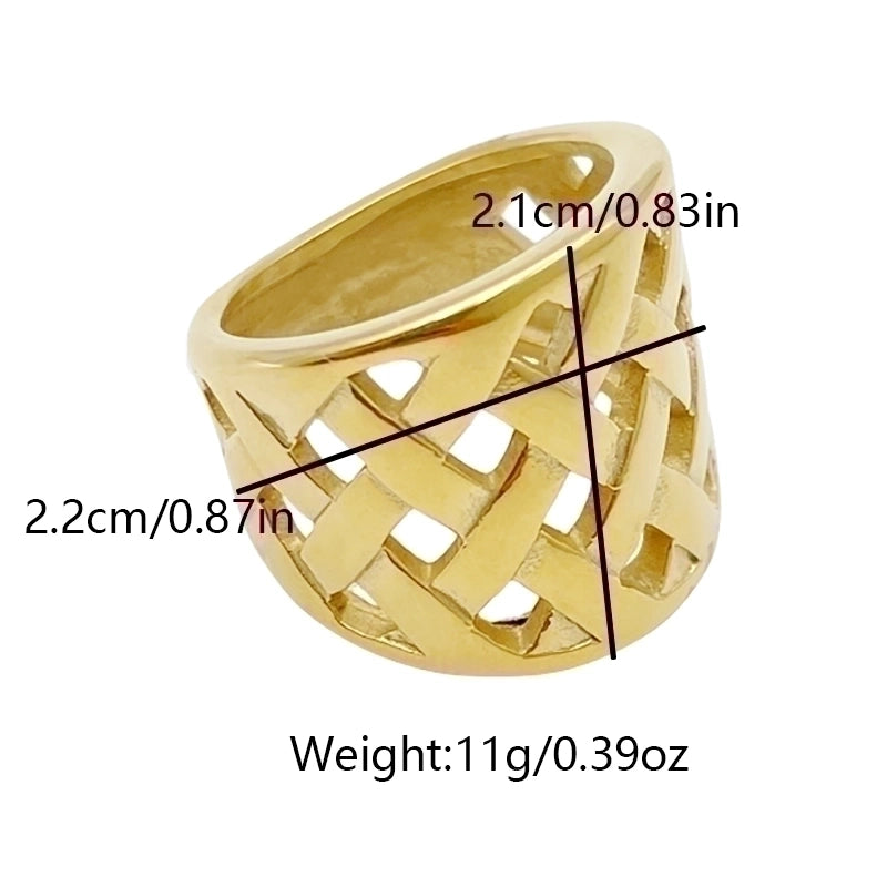 304 Stainless Steel 14K Gold Plated Retro Classic Style Plating Geometric Water Droplets Open Rings