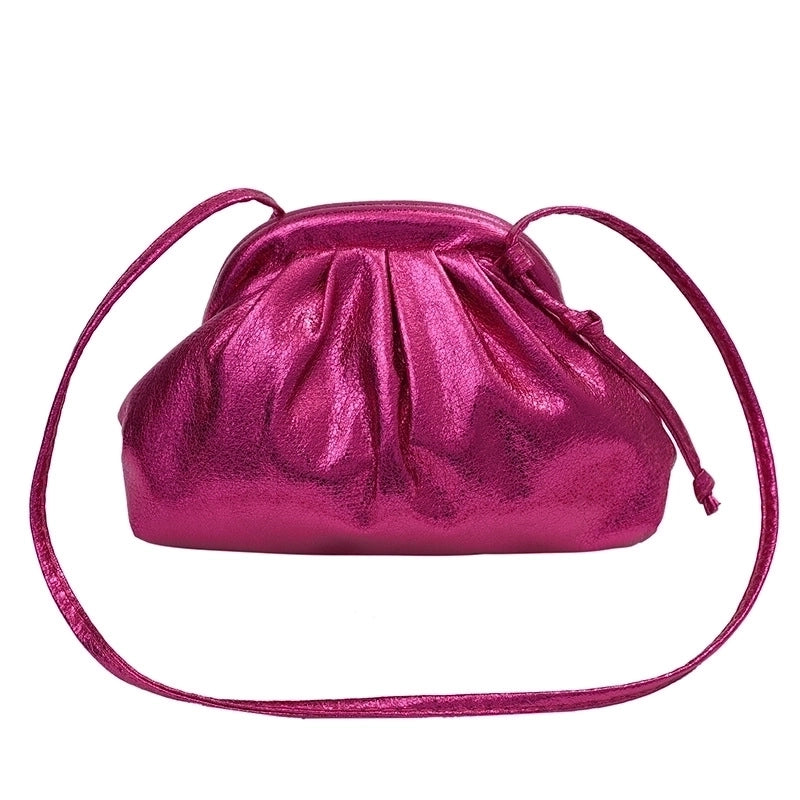 Women's Small Pu Leather Solid Color Basic Shell Magnetic Buckle Cloud Shape Bag