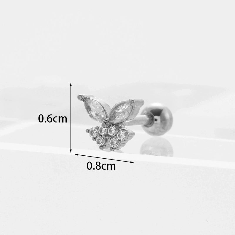 Ear Cartilage Rings & Studs Fashion Geometric Copper Plating Artificial Gemstones