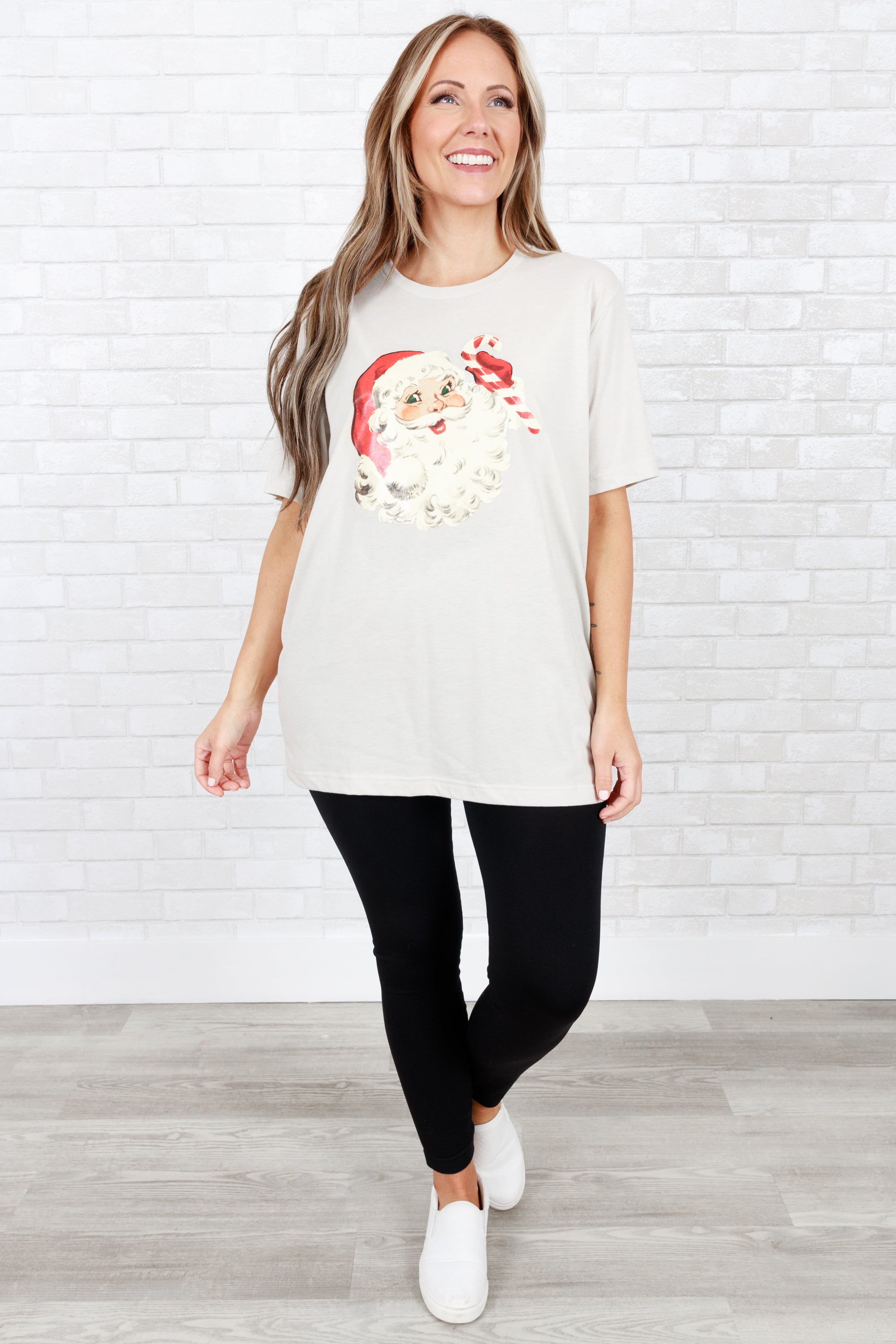 Santa Claus Is Coming To Town Tee. Heather Dust