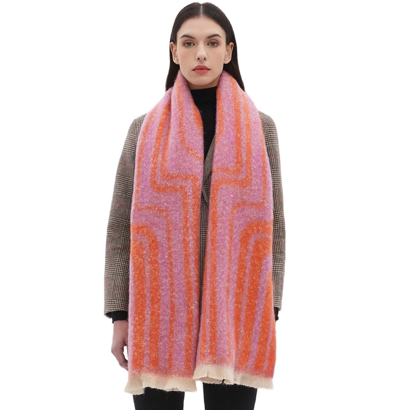 Women's Casual Minimalist Stripe Polyester Scarf
