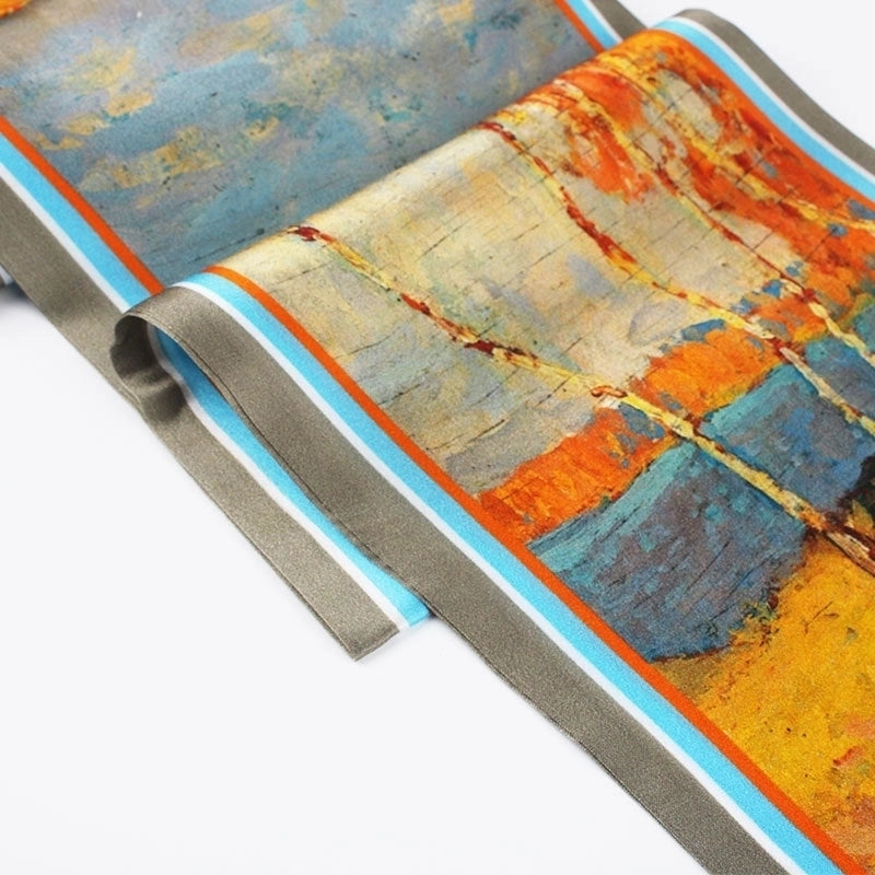 Women's Elegant Basic Lady Tie Dye Silk Printing Silk Scarf