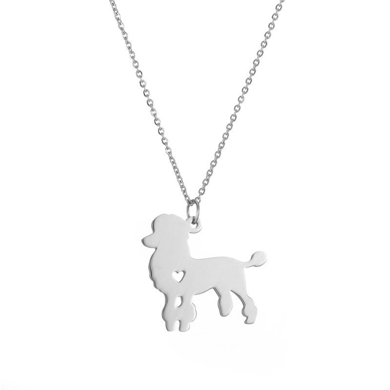 304 Stainless Steel Cute Slice Polishing Animal Dog Necklace Titanium Steel Necklace