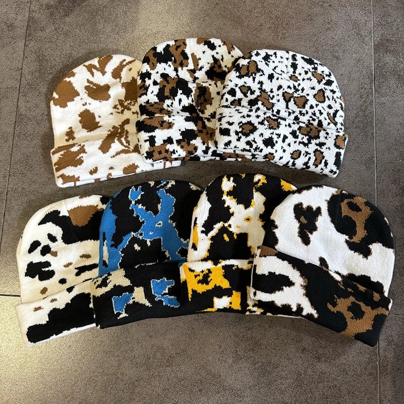 Women's Streetwear Leopard Eaveless Wool Cap