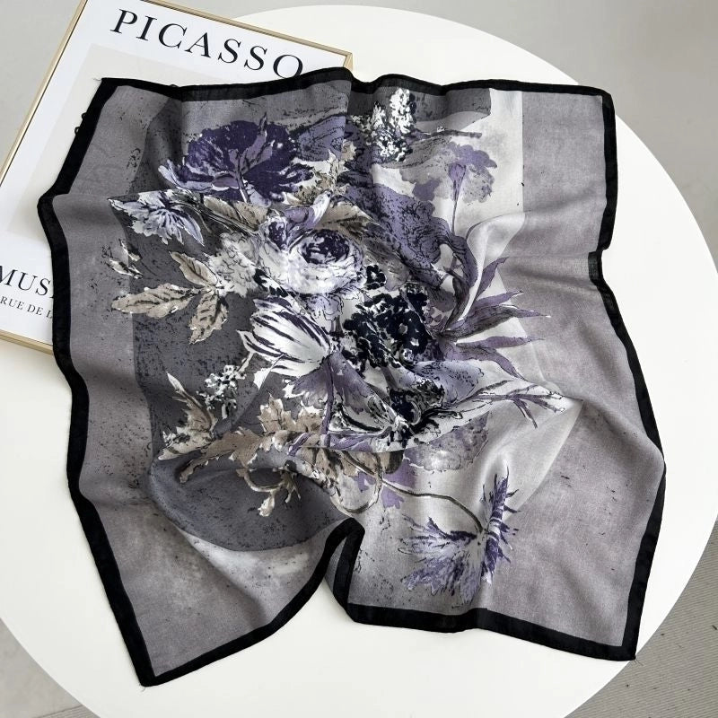 Women's Sweet Minimalist Color Block Polyester Printing Silk Scarf