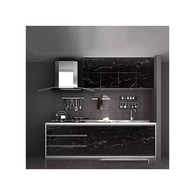 Meter Black Marble Texture Design PVC Waterproof