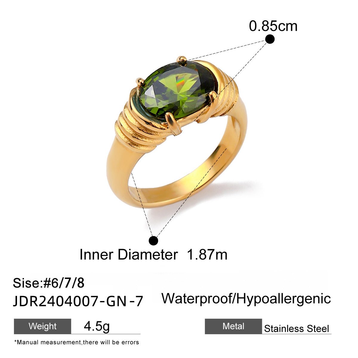 Jie Ding Stainless Steel Ring Titanium Steel Female Niche Design Ring Ring