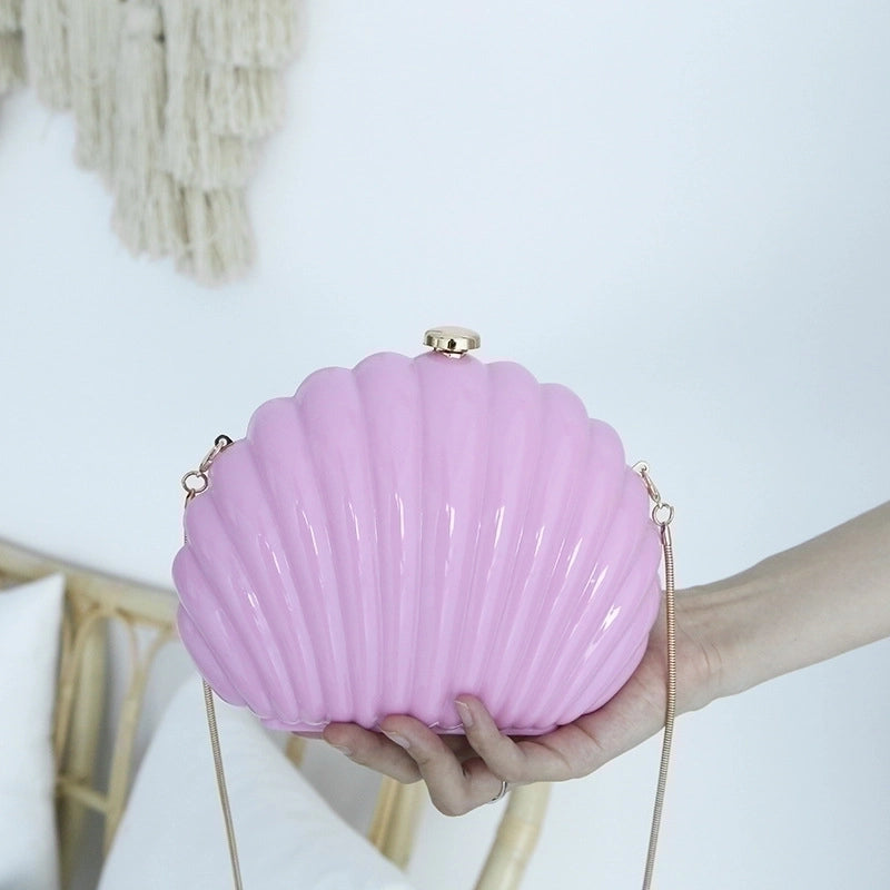Abs Solid Color Shell Evening Bags