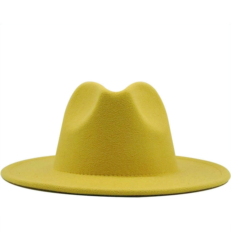 New Multicolor Wide Brim Woolen Hat Jazz Hat