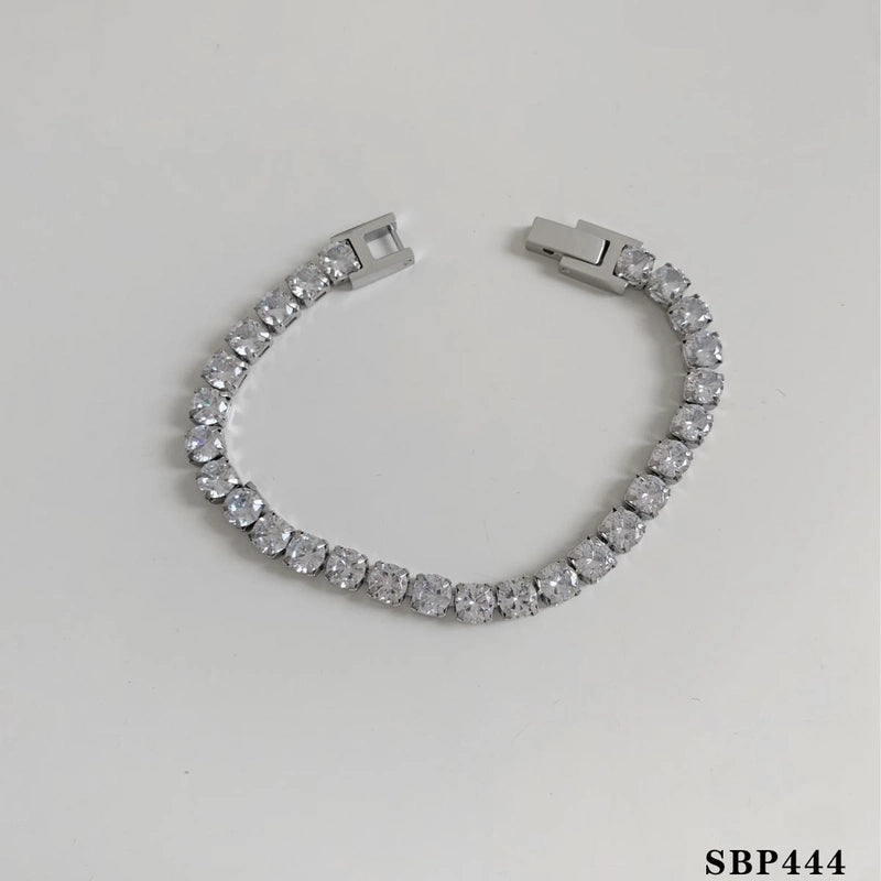 3 Pieces Casual Geometric Heart Shape 304 Stainless Steel 16K Gold Plated White Gold Plated Gold Plated Zircon Bracelets In Bulk