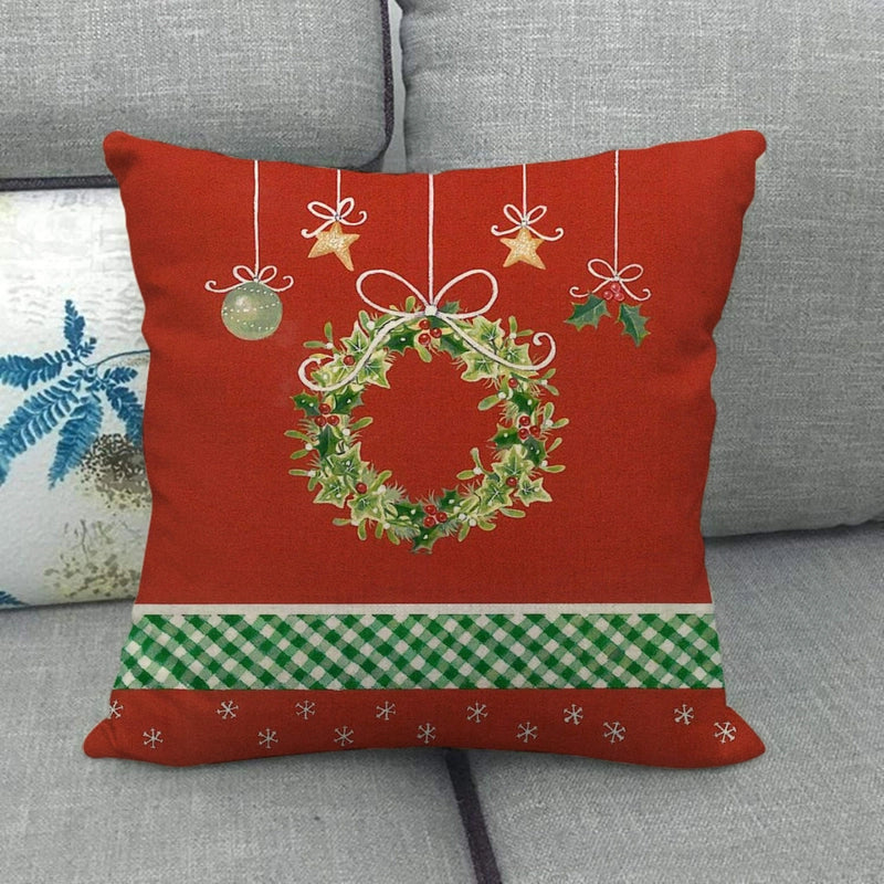 Christmas Casual Cartoon Linen Pillow Cases Couch & Sofa Decor