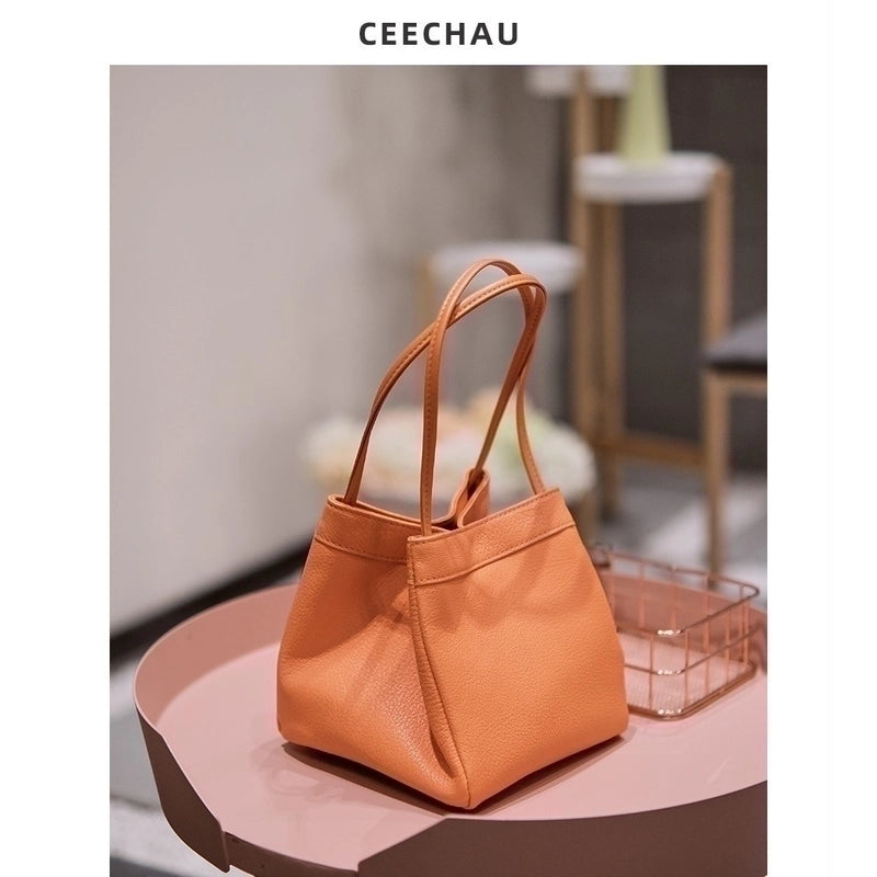 Women's Mini Pu Leather Solid Color Cute Magnetic Buckle Handbag