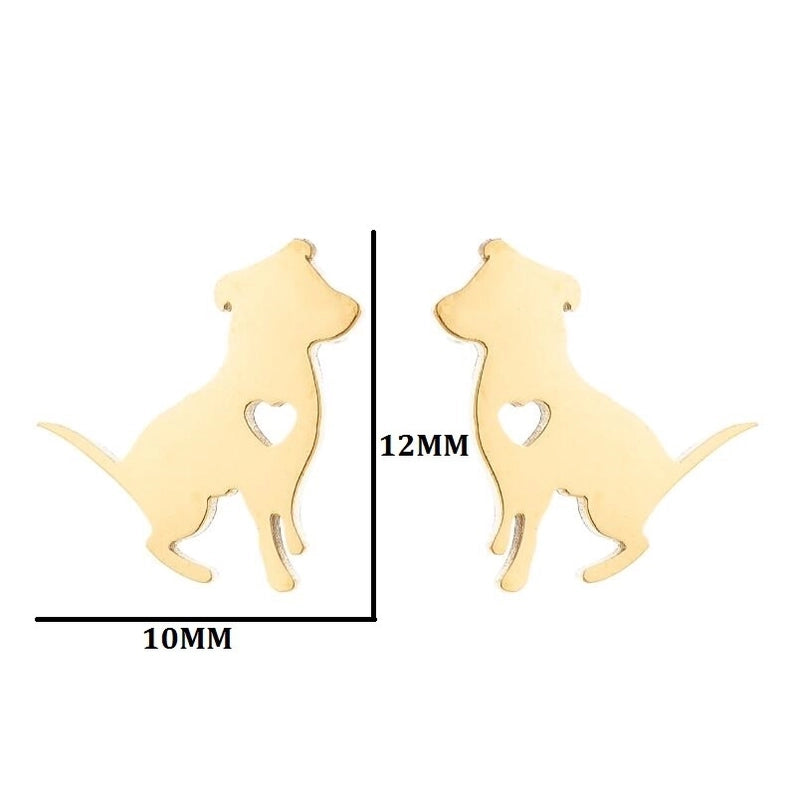 Minimalist Animal Stainless Steel Plating Hollow Out Ear Studs 1 Pair