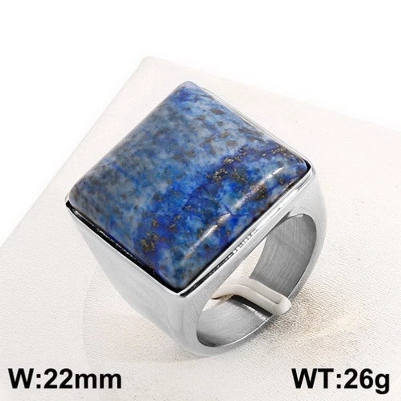 Vintage Style Geometric Square Stainless Steel 18K Gold Plated Plating Rings