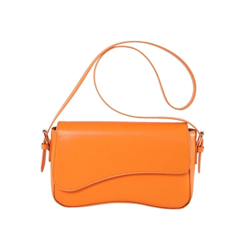 Women's Pu Leather Solid Color Streetwear Square Magnetic Buckle Shoulder Bag Crossbody Bag