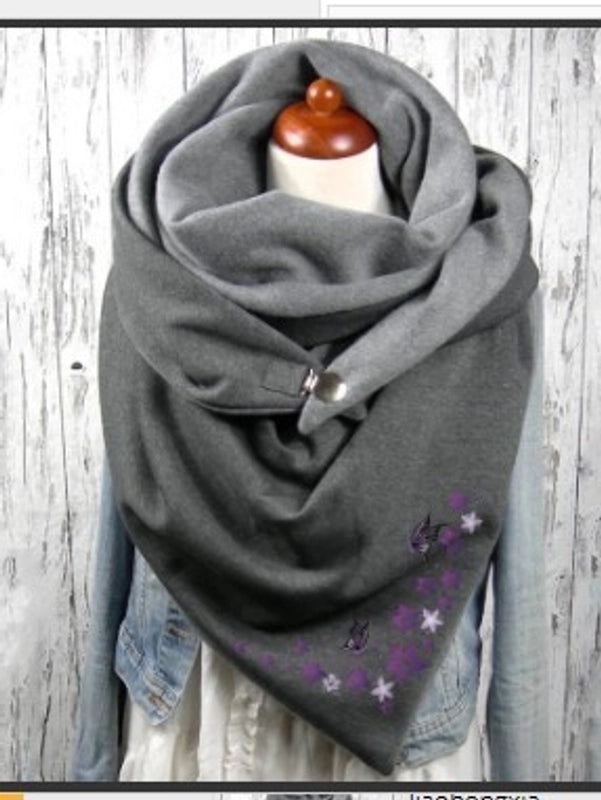 Women's Vintage Style Hedgehog Cat Butterfly Nylon Shawl