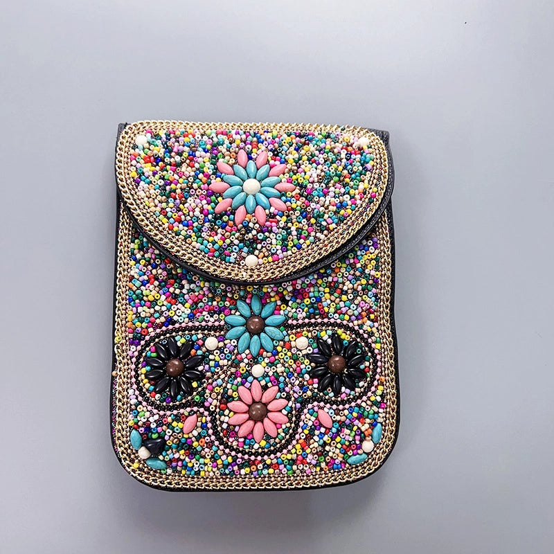 Women's Pu Leather Flower Vintage Style Classic Style Square Magnetic Buckle Phone Wallets