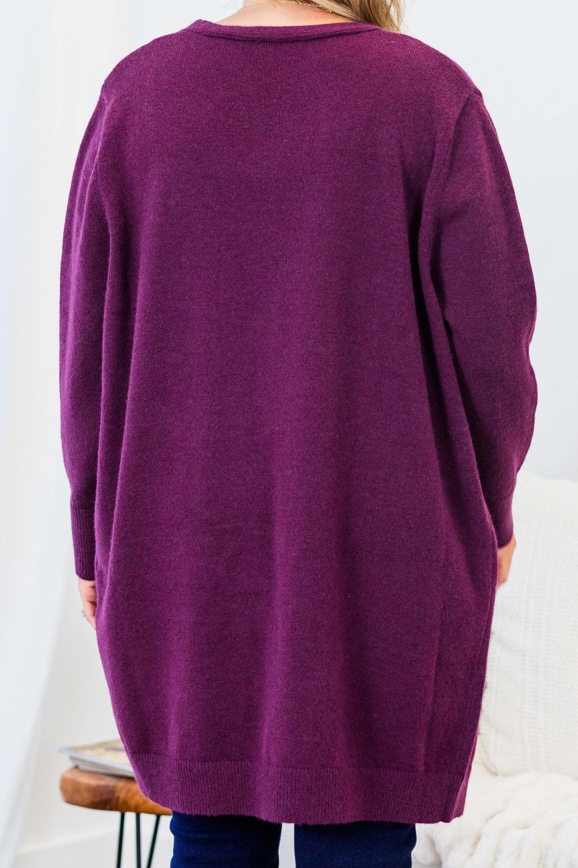 Bundled Up In Joy Cardigan. Plum