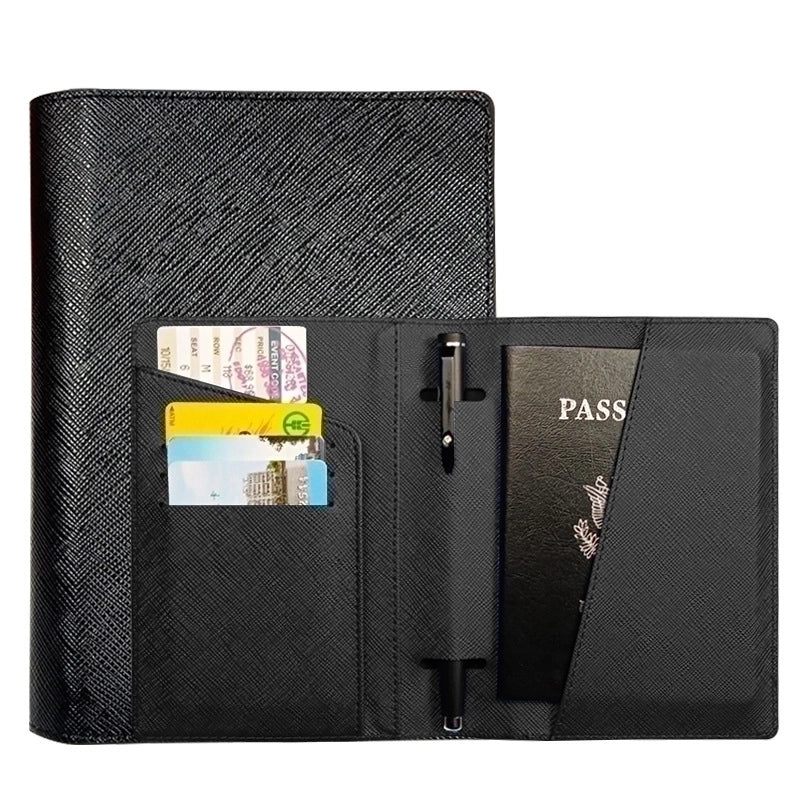 Unisex Classic Style Solid Color Pu Leather Passport Holders