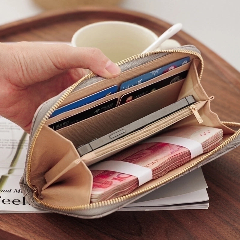 Women's Flower Pu Leather Zipper Wallets