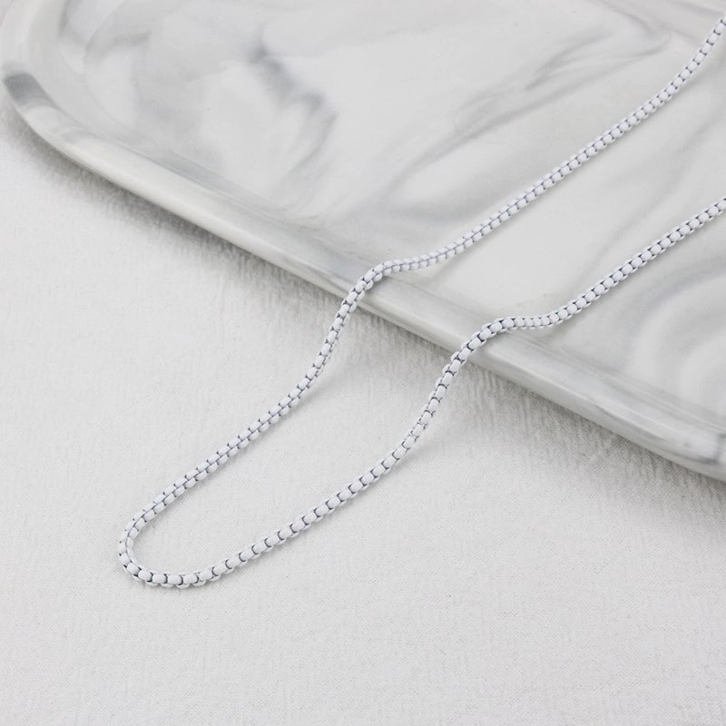 Casual Minimalist Solid Color Titanium Steel Stoving Varnish Necklace