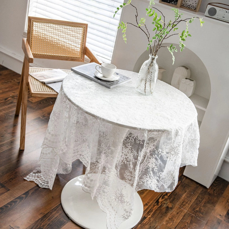 Tablecloth Cake Photography Background Embroidered Props Cloth White Tablecloth