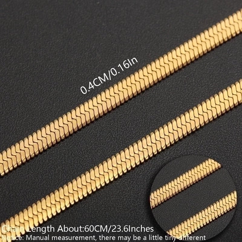 Minimalist Solid Color 304 Stainless Steel White Gold Plated Gold Plated Chain Necklace