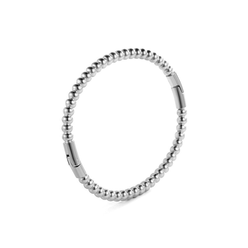Minimalist Commute Circle Titanium Steel Plating Inlay Zircon Rings Bracelets