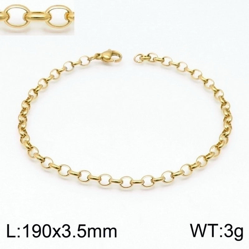 Fashion Geometric Titanium Steel 18K Gold Plated Bracelets In Bulk
